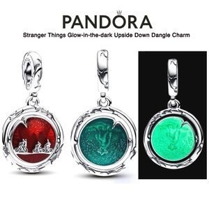 PANDORA Stranger Things Glow-in-the-dark Upside Down Dangle Charm w/box